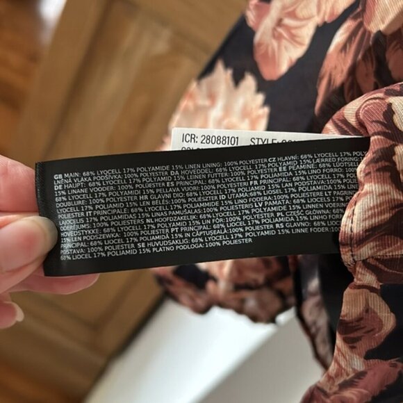 NWT EVER NEW Amelia Curve black peony Printed Button-Down Blouse 18 - Picture 12 of 16